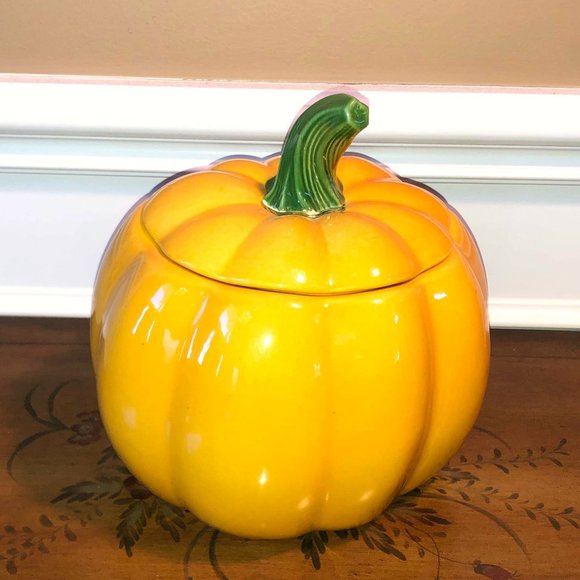 California pottery- Metlox MCM porcelain pumpkin cookie jar - Picture 5 of 11
